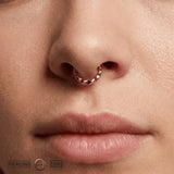 Polygon Seamless Ring – 14K Gold Geometric Cup & Divot Design - piercing - zone.com