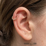 Polygon Seamless Ring – 14K Gold Geometric Cup & Divot Design - piercing - zone.com