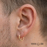 Polygon Seamless Ring – 14K Gold Geometric Cup & Divot Design - piercing - zone.com