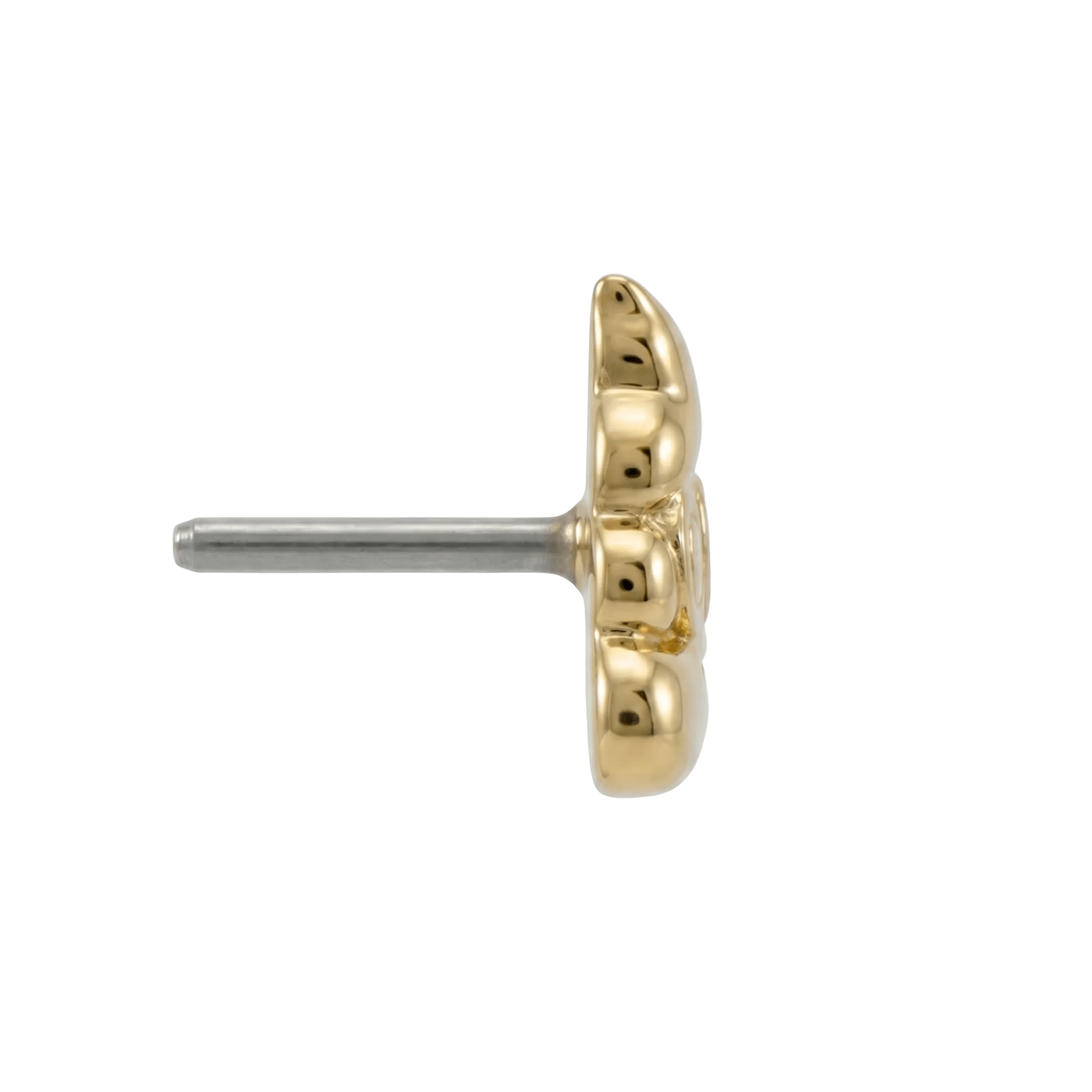 Poop Emoji - 14K Gold Threadless/Threaded End - piercing - zone.com
