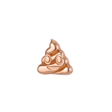 Poop Emoji - 14K Gold Threadless/Threaded End - piercing - zone.com
