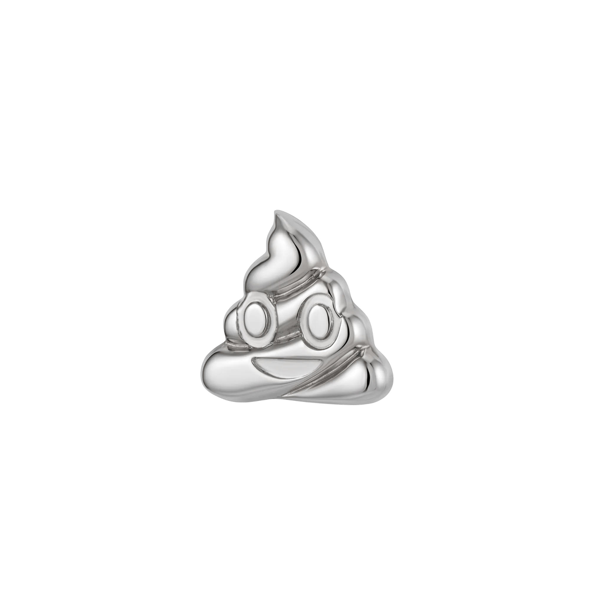 Poop Emoji - 14K Gold Threadless/Threaded End - piercing - zone.com