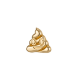Poop Emoji - 14K Gold Threadless/Threaded End - piercing - zone.com