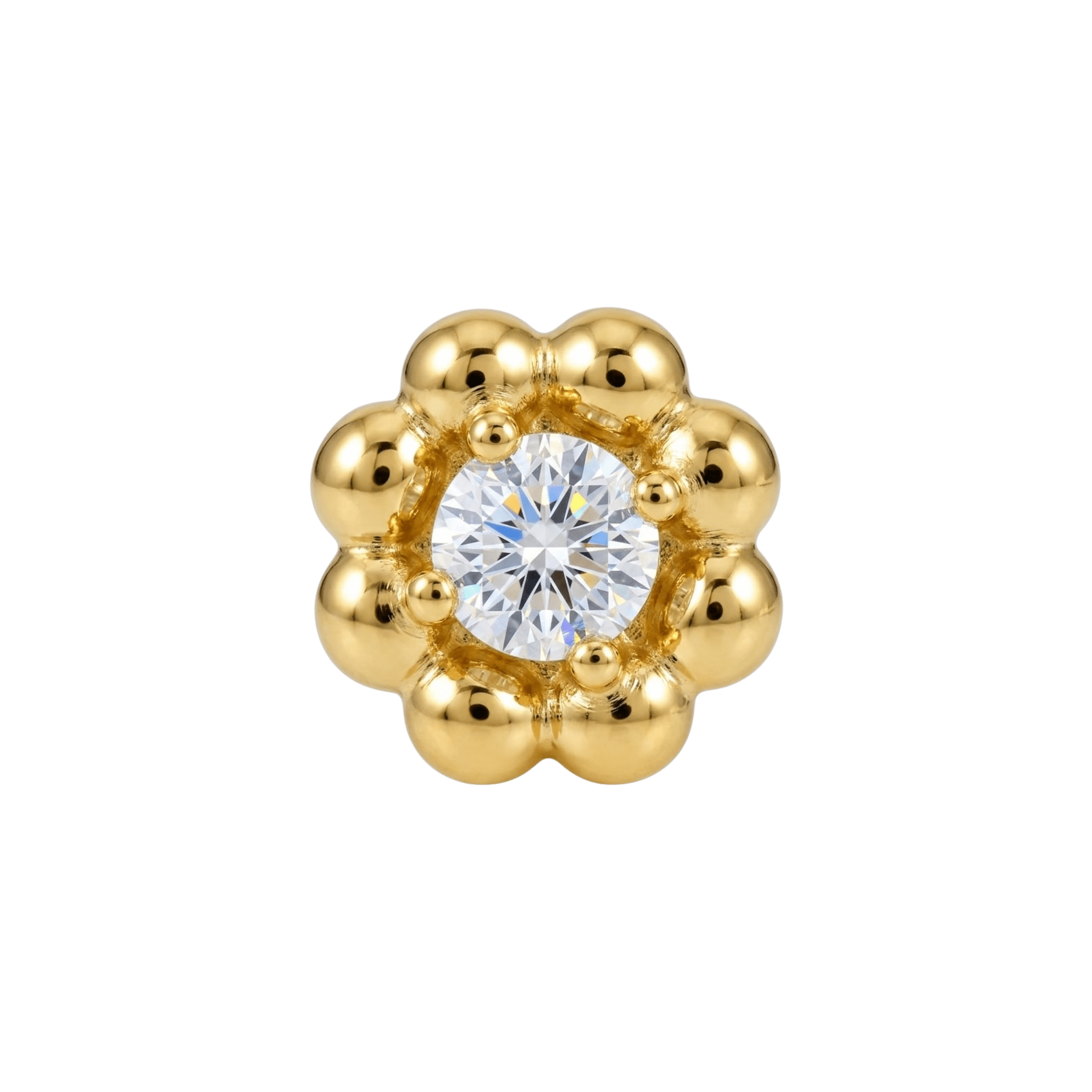 Poppy – 14K Gold Threadless/Threaded End - piercing-zone.com