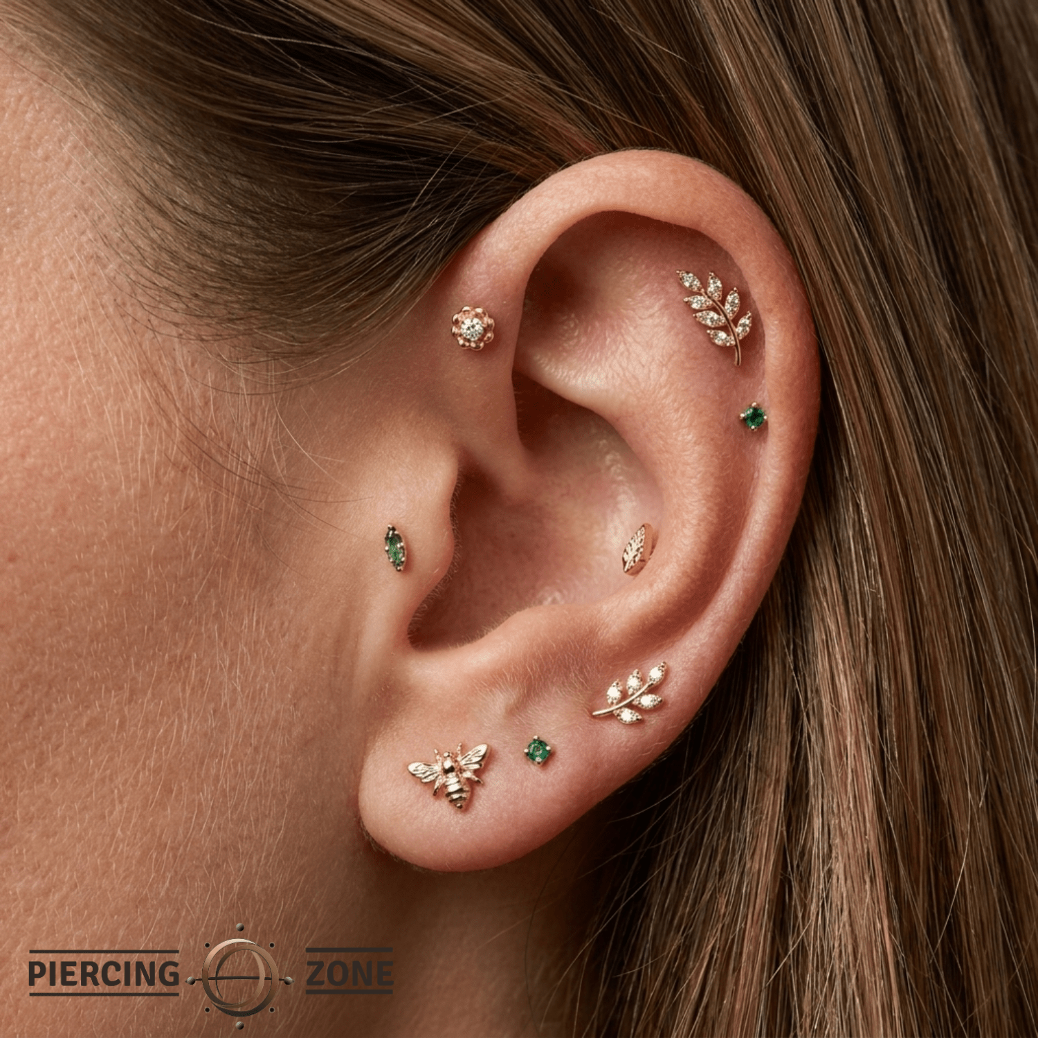 Poppy – 14K Gold Threadless/Threaded End - piercing - zone.com