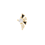 Powerhouse Black Enamel – 14K Gold CZ Threadless End - piercing - zone.com