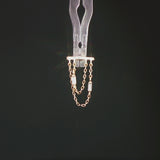 Attention Everyone Baguette CZ Drop – 14K Gold Threadless End - piercing - zone.com