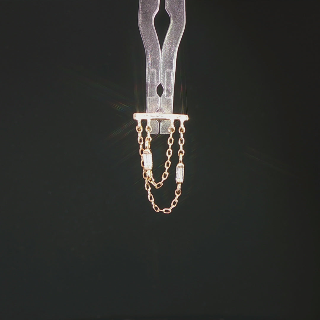 Attention Everyone Baguette CZ Drop – 14K Gold Threadless End - piercing - zone.com