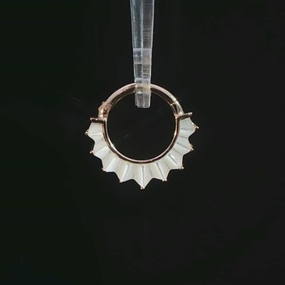 High Tide Mother of Pearl – 14K Gold Threadless End - piercing - zone.com