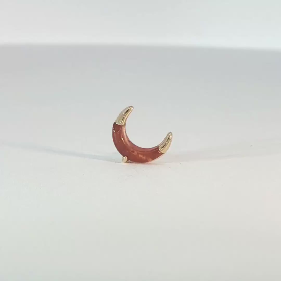 Witching Hour Garnet – 14K Gold Threadless End - piercing-zone.com