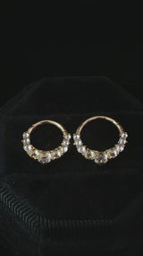 Sitting Pretty Clicker with White Topaz - 14K Gold Gem Clicker Ring - piercing - zone.com
