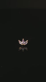 Moet Mini Threadless End with Tanzanite - 14K Gold Gem End - piercing - zone.com