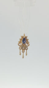 Avec Moi - 14K Gold Lab Blue Sapphire Threadless End - piercing - zone.com