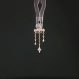 Forward Motion CZ Chain Drop – 14K Gold Threadless End - piercing - zone.com