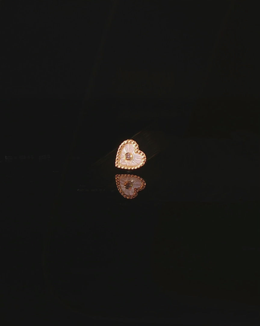 arbella Heart Mother of Pearl – 14K Gold Threadless End - piercing - zone.com