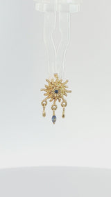 Soleil - 14K Gold Lab Blue Sapphire Threadless End - piercing - zone.com