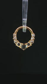 Sitting Pretty Clicker with White Topaz - 14K Gold Gem Clicker Ring - piercing - zone.com