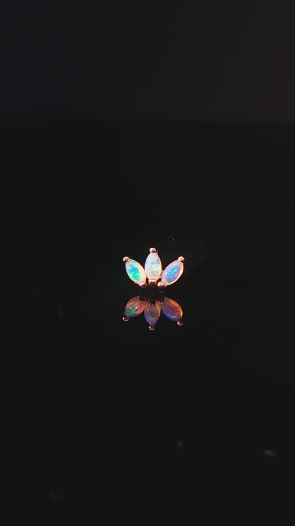 Moet Mini Threadless End with Opal - 14K Gold Gem End - piercing - zone.com