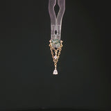 Saint Vincent Moss Agate Drop – 14K Gold Threadless End - piercing - zone.com