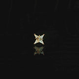 Biarritz Round Mother of Pearl – 14K Gold Threadless End - piercing - zone.com