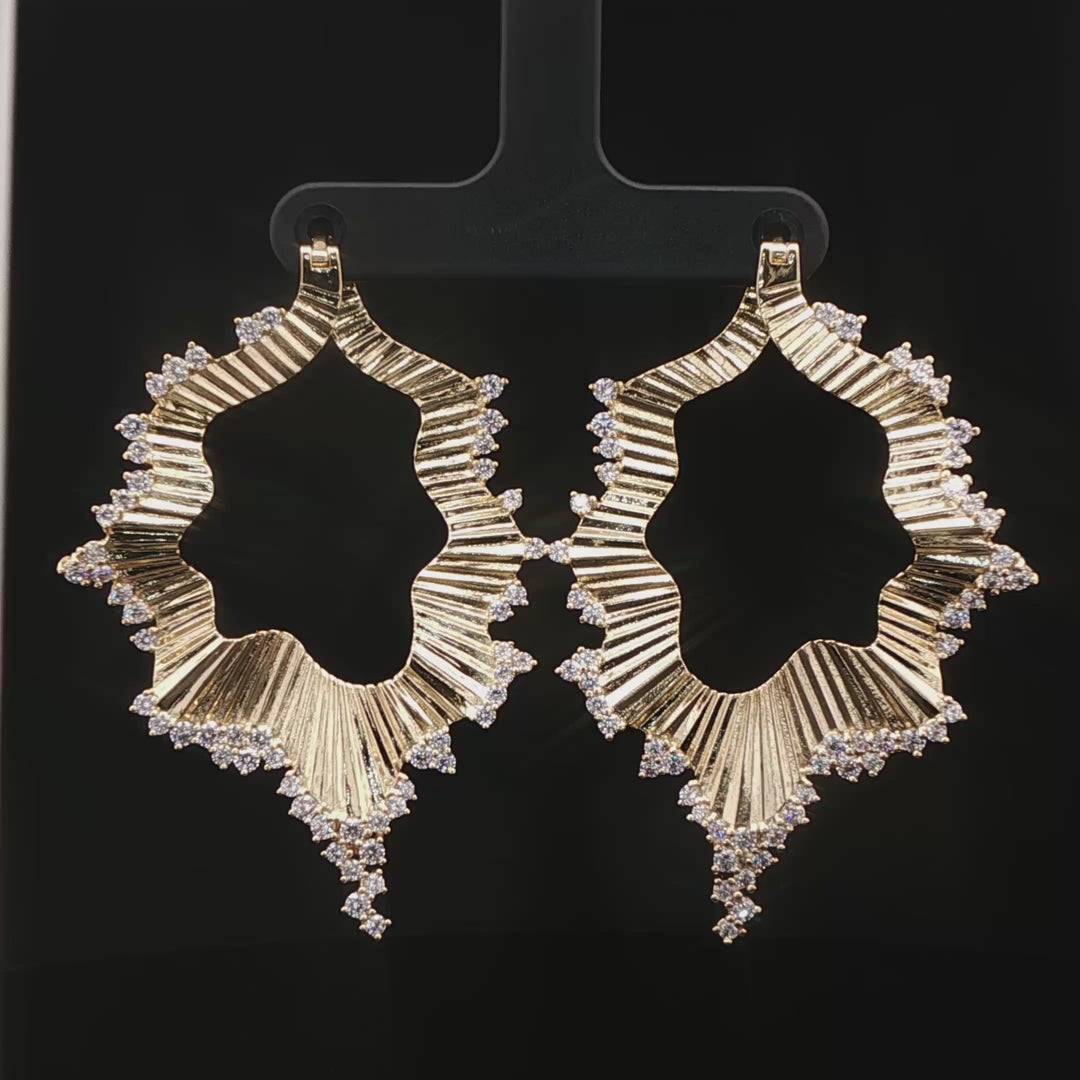 Heartbreaker Gold Plated Earrings with CZ - Gold Plated CZ Earrings - piercing - zone.com
