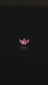 Moet Mini Threadless End with Sandblasted Amethyst - 14K Gold Gem End - piercing - zone.com