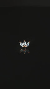 Moet Mini Threadless End with Sandblasted London Blue Topaz - 14K Gold Gem End - piercing - zone.com