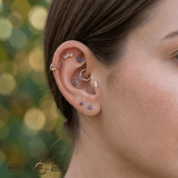 Pride Classic Clicker with Forward Facing Gems – 14K & 18K Gold - piercing - zone.com