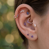 Pride Classic Clicker with Forward Facing Gems – 14K & 18K Gold - piercing - zone.com