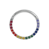 Pride Classic Clicker with Forward Facing Gems – 14K & 18K Gold - piercing - zone.com