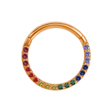 Pride Classic Clicker with Forward Facing Gems – 14K & 18K Gold - piercing - zone.com