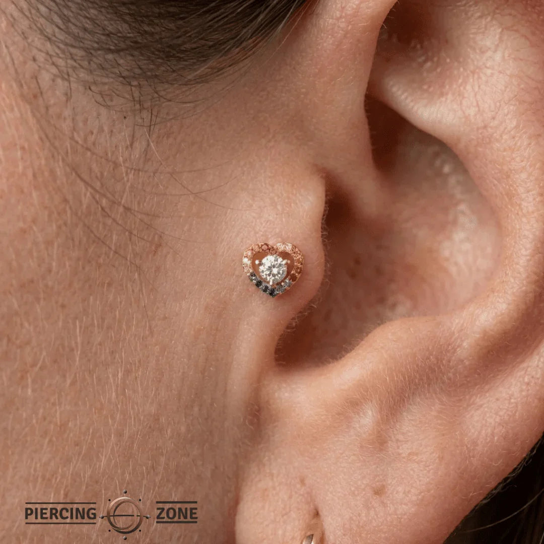 Pride Heart Beauty – 14K Gold Threadless/Threaded End - piercing - zone.com