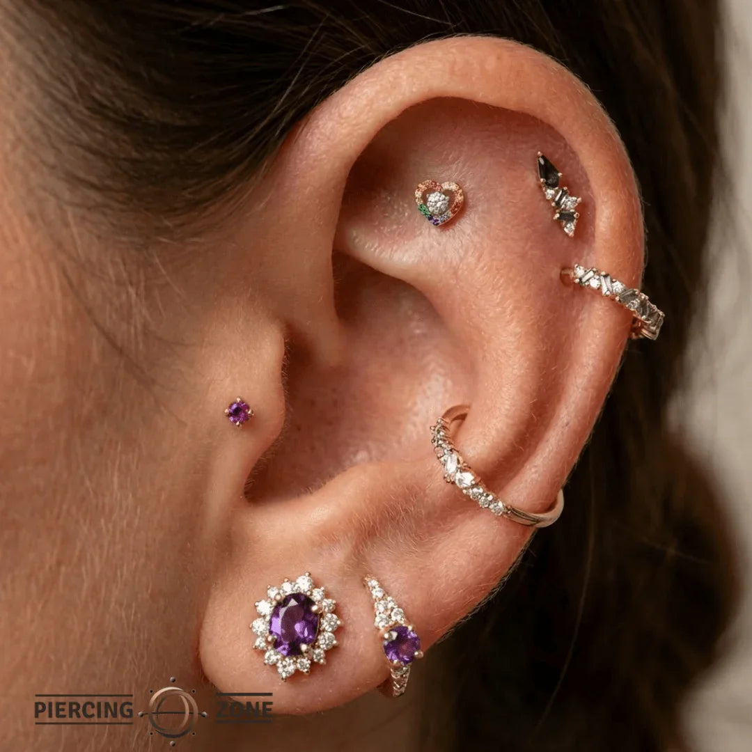 Pride Heart Beauty – 14K Gold Threadless/Threaded End - piercing - zone.com