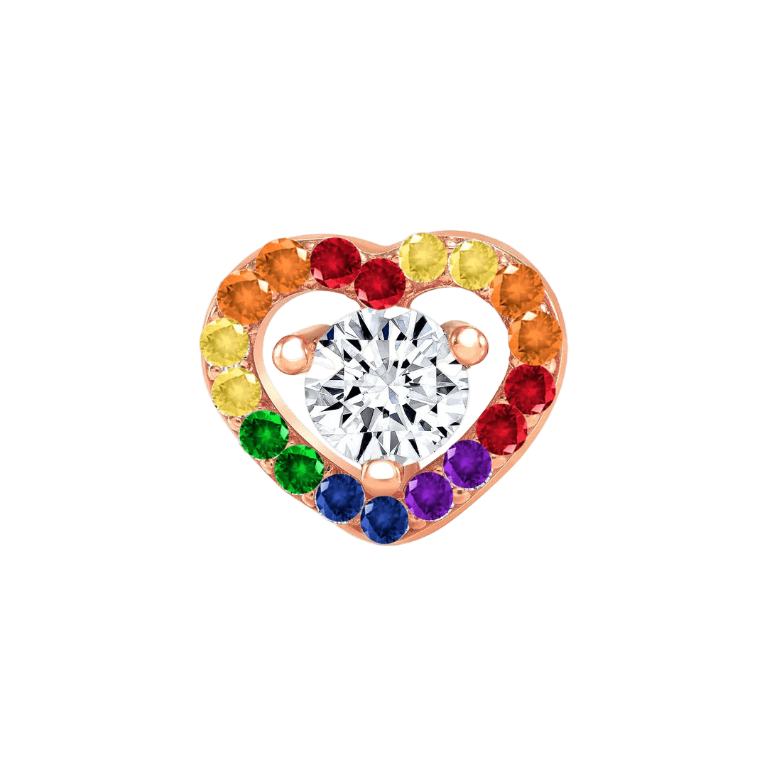 Pride Heart Beauty – 14K/18K Gold Threadless End - piercing - zone.com
