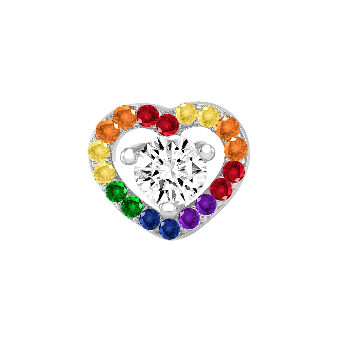 Pride Heart Beauty – 14K/18K Gold Threadless End - piercing - zone.com