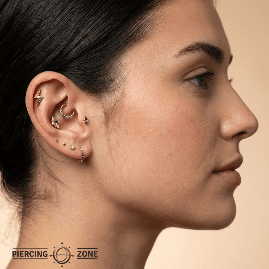 Pride Lightning Bolt – 14K Gold Threadless/Threaded End - piercing - zone.com