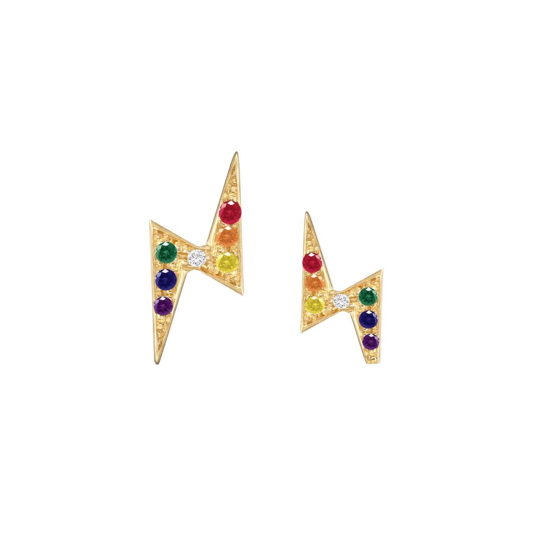 Pride Lightning Bolt – 14K/18K Gold Threadless End - piercing - zone.com