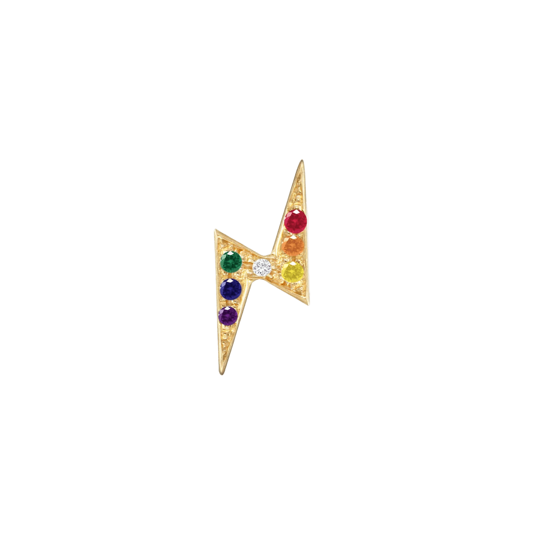 Pride Lightning Bolt – 14K/18K Gold Threadless End - piercing - zone.com