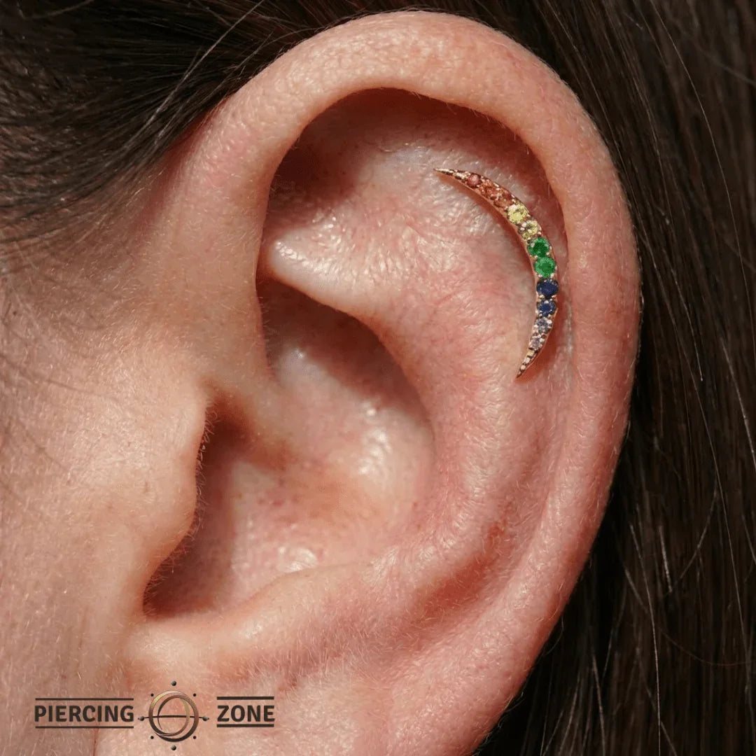 Pride Luna – 14K Gold Threadless/Threaded End - piercing - zone.com