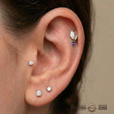 Pride Ninsi – 14K/18K Gold Marquise & Multi - Gem Threadless End - piercing - zone.com