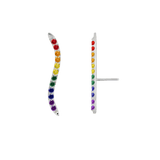 Pride Path With Gems – 14K/18K Gold Threadless End - piercing - zone.com