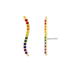 Pride Path With Gems – 14K/18K Gold Threadless End - piercing - zone.com