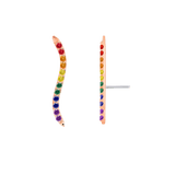 Pride Path With Gems – 14K/18K Gold Threadless End - piercing - zone.com