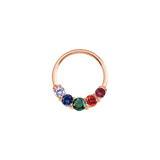 Pride Prong Set 5 Gem Seamless Ring – 14K Gold Five - Stone Arc Design - piercing - zone.com