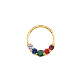 Pride Prong Set 5 Gem Seamless Ring – 14K Gold Five - Stone Arc Design - piercing - zone.com