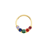 Pride Prong Set 5 Gem Seamless Ring – 14K Gold Five-Stone Arc Design - piercing-zone.com