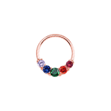 Pride Prong Set 5 Gem Seamless Ring – 14K Gold Five-Stone Arc Design - piercing-zone.com