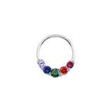 Pride Prong Set 5 Gem Seamless Ring – 14K Gold Five-Stone Arc Design - piercing-zone.com