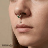 Princess Clicker with Marquise & Round Gems – 14K & 18K Gold - piercing - zone.com