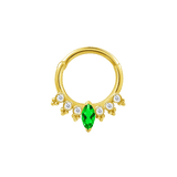 Princess Clicker with Marquise & Round Gems – 14K & 18K Gold - piercing - zone.com